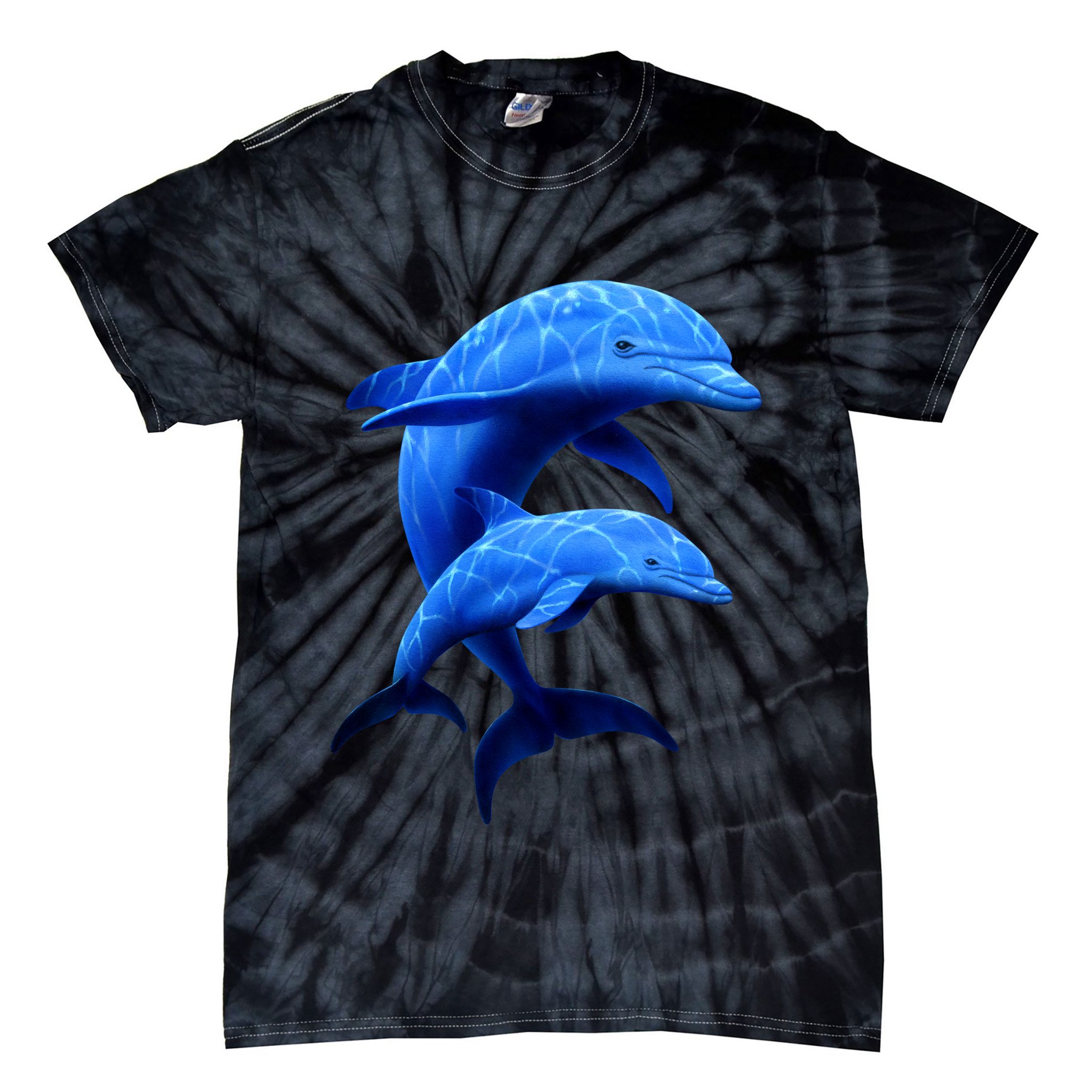 Mama And Baby Dolphin Tie-Dye T-Shirt
