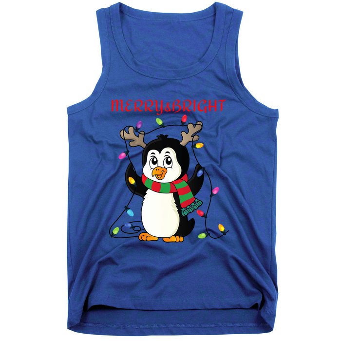 Merry And Bright . Merry And Bright Christmas Penguin Tank Top