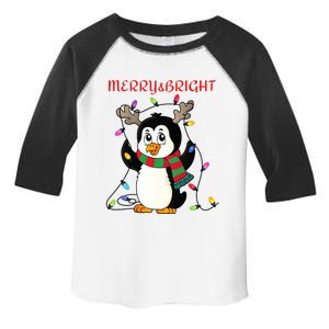 Merry And Bright . Merry And Bright Christmas Penguin Toddler Fine Jersey T-Shirt