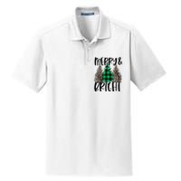 Merry And Bright Christmas Leopard Print Tree Buffalo Plaid Dry Zone Grid Polo