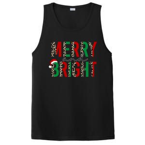 Merry And Bright Christmas Leopard Santa PosiCharge Competitor Tank