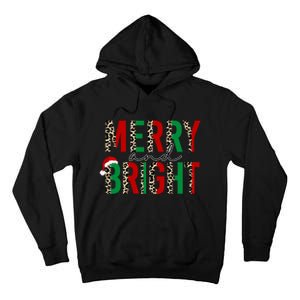 Merry And Bright Christmas Leopard Santa Tall Hoodie