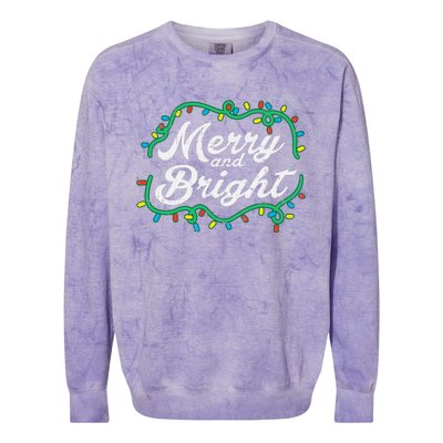 Merry And Bright Christmas Lights Cute Xmas Colorblast Crewneck Sweatshirt