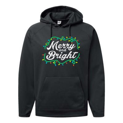 Merry And Bright Christmas Lights Cute Xmas Performance Fleece Hoodie