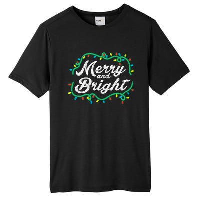 Merry And Bright Christmas Lights Cute Xmas Tall Fusion ChromaSoft Performance T-Shirt