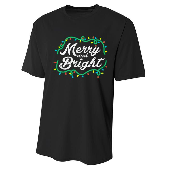 Merry And Bright Christmas Lights Cute Xmas Performance Sprint T-Shirt