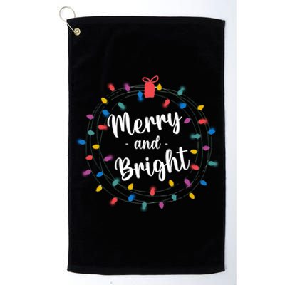 Merry And Bright Christmas Lights Family Matching Pajamas Long Sleeve Platinum Collection Golf Towel