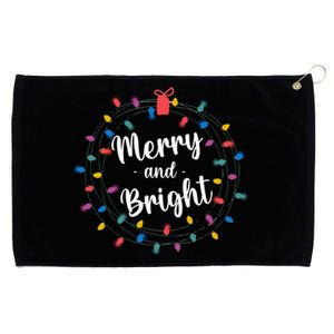 Merry And Bright Christmas Lights Family Matching Pajamas Long Sleeve Grommeted Golf Towel