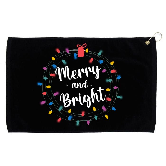 Merry And Bright Christmas Lights Family Matching Pajamas Long Sleeve Grommeted Golf Towel