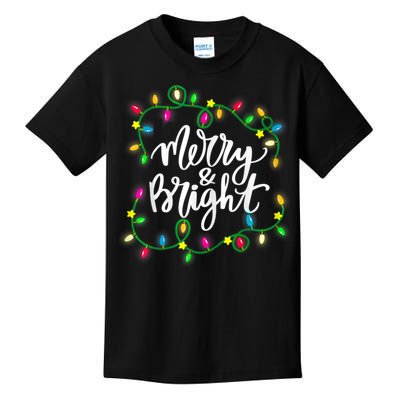 Merry And Bright Christmas Lights Kids T-Shirt