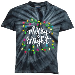 Merry And Bright Christmas Lights Kids Tie-Dye T-Shirt