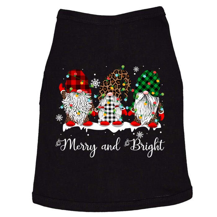 Merry And Bright Three Gnomes Christmas Lights Xmas Gift Doggie Tank