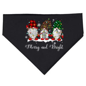 Merry And Bright Three Gnomes Christmas Lights Xmas Gift USA-Made Doggie Bandana