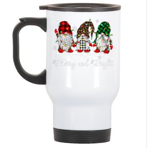 Merry And Bright Three Gnomes Christmas Lights Xmas Gift Stainless Steel Travel Mug