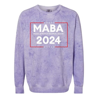 Make America Blonde Again Colorblast Crewneck Sweatshirt