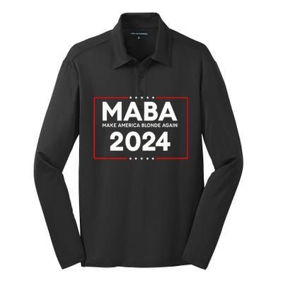 Make America Blonde Again Silk Touch Performance Long Sleeve Polo