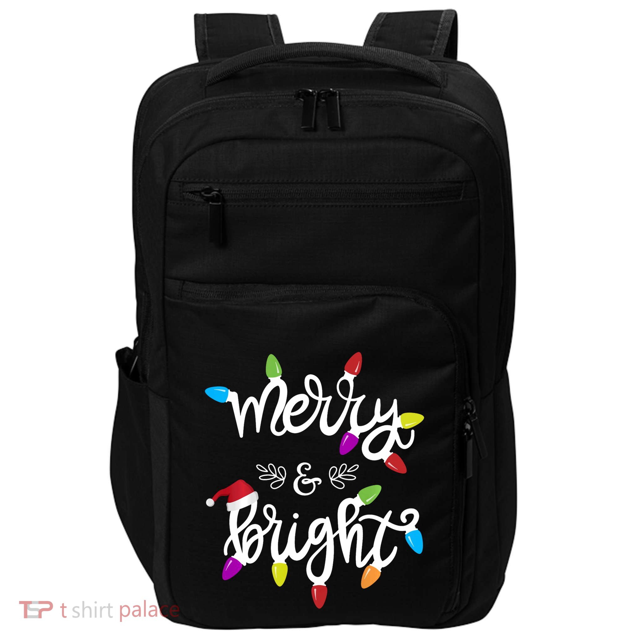 Merry And Bright Christmas Lights Funny Gift Long Sleeve Impact Tech Backpack