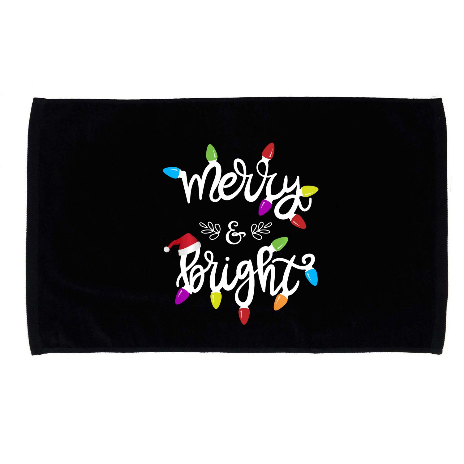Merry And Bright Christmas Lights Funny Gift Long Sleeve Microfiber Hand Towel