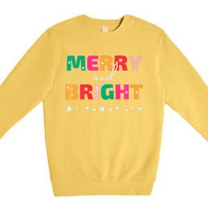 Merry And Bright Winter Holiday Christmas Hannukah Kwanzaa Premium Premium Crewneck Sweatshirt