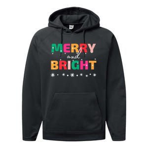 Merry And Bright Winter Holiday Christmas Hannukah Kwanzaa Premium Performance Fleece Hoodie