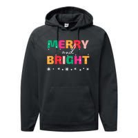 Merry And Bright Winter Holiday Christmas Hannukah Kwanzaa Premium Performance Fleece Hoodie