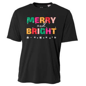 Merry And Bright Winter Holiday Christmas Hannukah Kwanzaa Premium Cooling Performance Crew T-Shirt