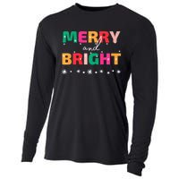 Merry And Bright Winter Holiday Christmas Hannukah Kwanzaa Premium Cooling Performance Long Sleeve Crew