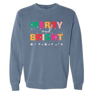 Merry And Bright Winter Holiday Christmas Hannukah Kwanzaa Premium Garment-Dyed Sweatshirt