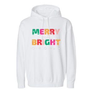 Merry And Bright Winter Holiday Christmas Hannukah Kwanzaa Premium Garment-Dyed Fleece Hoodie