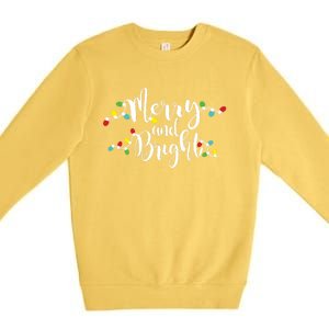 Merry And Bright Christmas Lights Gift Long Sleeve Premium Crewneck Sweatshirt