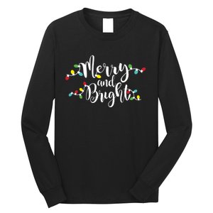 Merry And Bright Christmas Lights Gift Long Sleeve Long Sleeve Shirt