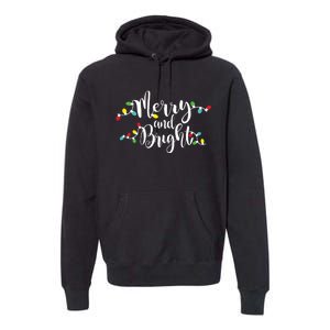 Merry And Bright Christmas Lights Gift Long Sleeve Premium Hoodie