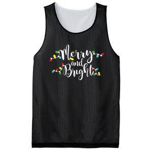 Merry And Bright Christmas Lights Gift Long Sleeve Mesh Reversible Basketball Jersey Tank