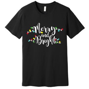 Merry And Bright Christmas Lights Gift Long Sleeve Premium T-Shirt