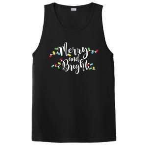 Merry And Bright Christmas Lights Gift Long Sleeve PosiCharge Competitor Tank