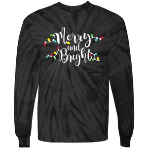 Merry And Bright Christmas Lights Gift Long Sleeve Tie-Dye Long Sleeve Shirt