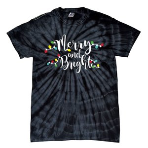 Merry And Bright Christmas Lights Gift Long Sleeve Tie-Dye T-Shirt