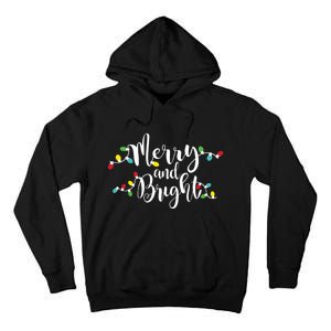 Merry And Bright Christmas Lights Gift Long Sleeve Tall Hoodie