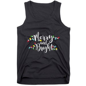 Merry And Bright Christmas Lights Gift Long Sleeve Tank Top