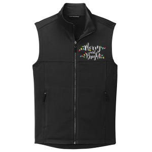 Merry And Bright Christmas Lights Gift Long Sleeve Collective Smooth Fleece Vest