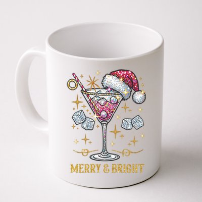 Merry And Bright Christmas Martini Cocktail Santa Hat Xmas Meaningful Gift Coffee Mug