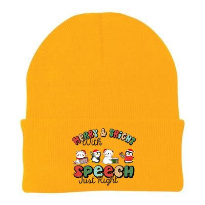 Merry And Bright With Speech Just Right Xmas Speech Therapy Knit Cap Winter Beanie