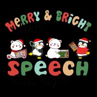 Merry And Bright With Speech Just Right Xmas Speech Therapy Daily Commute Backpack