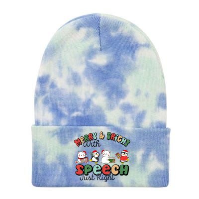 Merry And Bright With Speech Just Right Xmas Speech Therapy Tie Dye 12in Knit Beanie