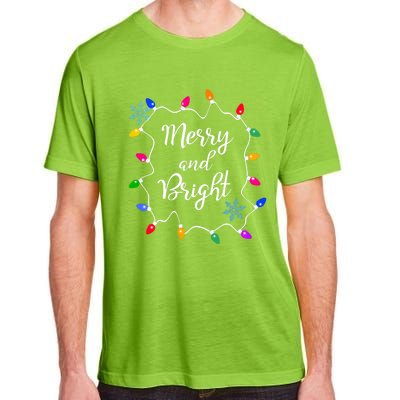 Merry And Bright Christmas Lights Long Sleeve Adult ChromaSoft Performance T-Shirt