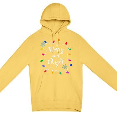 Merry And Bright Christmas Lights Long Sleeve Premium Pullover Hoodie