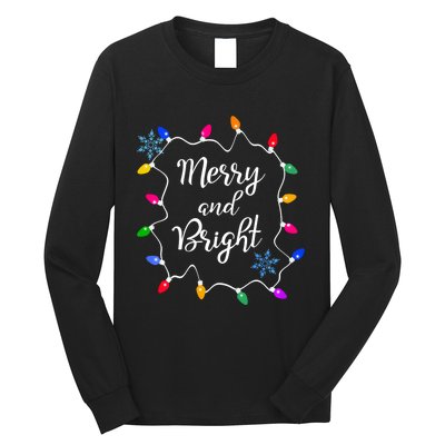 Merry And Bright Christmas Lights Long Sleeve Long Sleeve Shirt