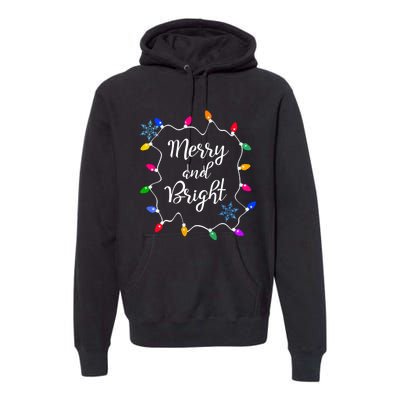 Merry And Bright Christmas Lights Long Sleeve Premium Hoodie