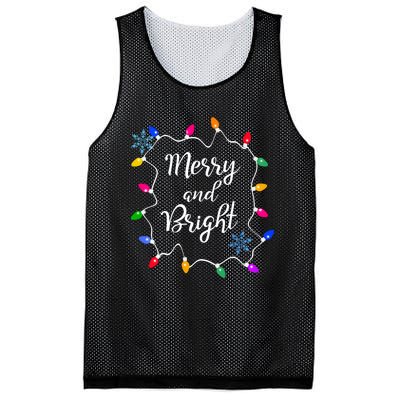 Merry And Bright Christmas Lights Long Sleeve Mesh Reversible Basketball Jersey Tank