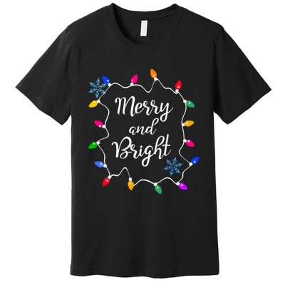 Merry And Bright Christmas Lights Long Sleeve Premium T-Shirt